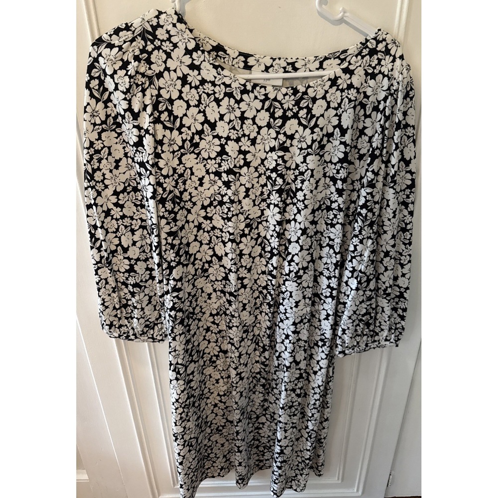 j jill dress medium Nwot Black & White Flowers